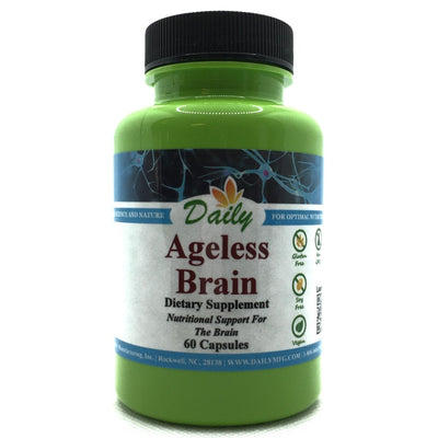 Daily Manufacturing Ageless Brain (Methylfolate, B12, Resveratrol, Lutein, Zeaxanthin, Ashwagandha Extract, Curcumin, Astaxanthin & Inulin)