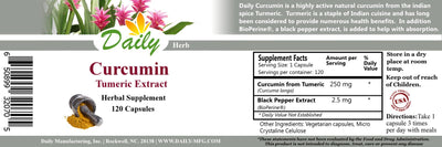 Daily Manufacturing Curcumin (Turmeric & Black Pepper Exract)
