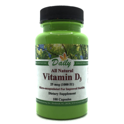 Daily Manufacturing Vitamin D3 1000 IU (25 mcg)