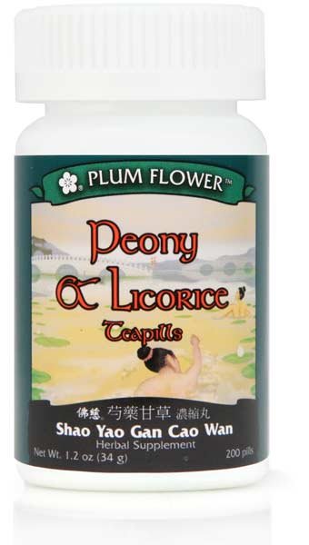 Peony & Licorice Teapills (Shao Yao Gan Cao Wan), 200 ct, Plum Flower