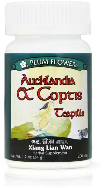 Aucklandia & Coptis Teapills (Xiang Lian Wan), 200 ct, Plum Flower