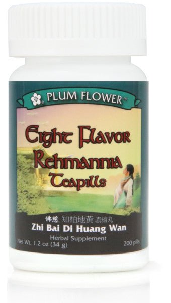 Eight Flavor Rehmannia (Zhi Bai Di Huang Wan), 200 ct, Plum Flower