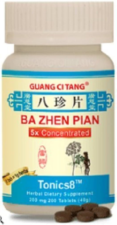 Ba Zhen Pian Ba Zhen Pian Tonics8used for deficiency of both Qi and Bloodused for deficiency of both Qi and Blood