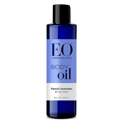 EO Body Oil for Massage & Moisture, French Lavender, 8-Ounce Bottles (Pack of 2)