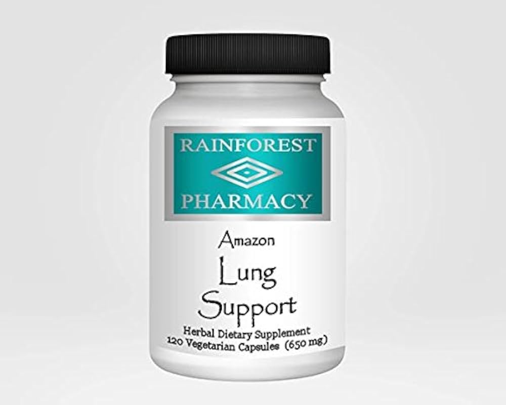Amazon Lung Support 500mg, 120 Vegetarian Capsules | Ecologically Wildcrafted Herbal Blend for Lung Support | Non-GMO