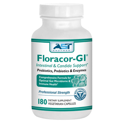 Floracor Probiotics & Enzymes to Support Intestinal & Gut Heath 180 Vegetarian Capsules