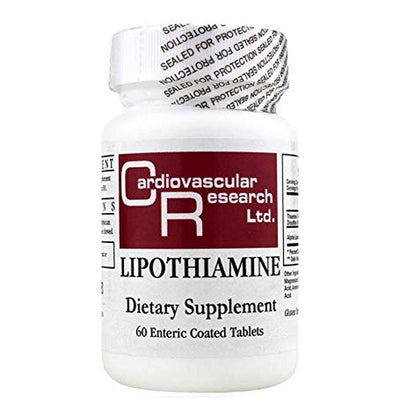 Cardiovascular Research Lipothiamine B Supplement 120 Tablets - Vitamin B1 Now with Alpha Lipoic Acid - 2 X 60 Count