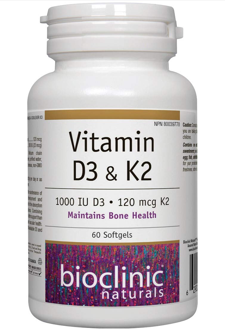 Bioclinic Naturals Vitamin D3 & K2 60 Gels by Bioclinic Naturals