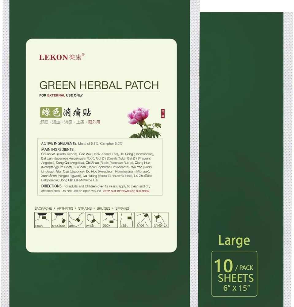 Generic Lekon - Relief Green Herbal Patch 10 Sheets Per Pack - Large