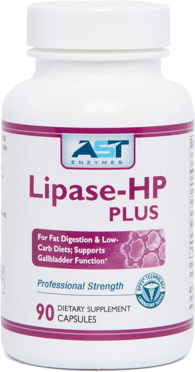 AST Enzymes Lipase-HP Plus 90 Vegetarian Capsules - Digestive Enzymes for Fatty Foods Keto Diet Digestive Enzyme Formula
