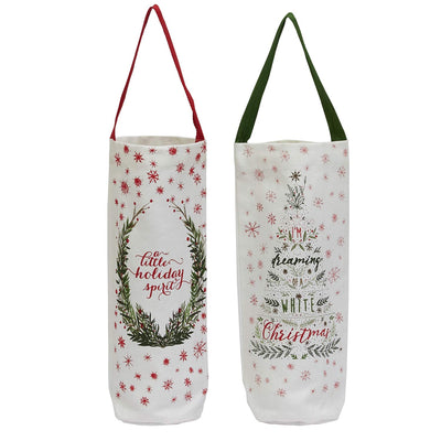 Design Imports DII Noel Wine Cellar Bottle Totes - Set of 2