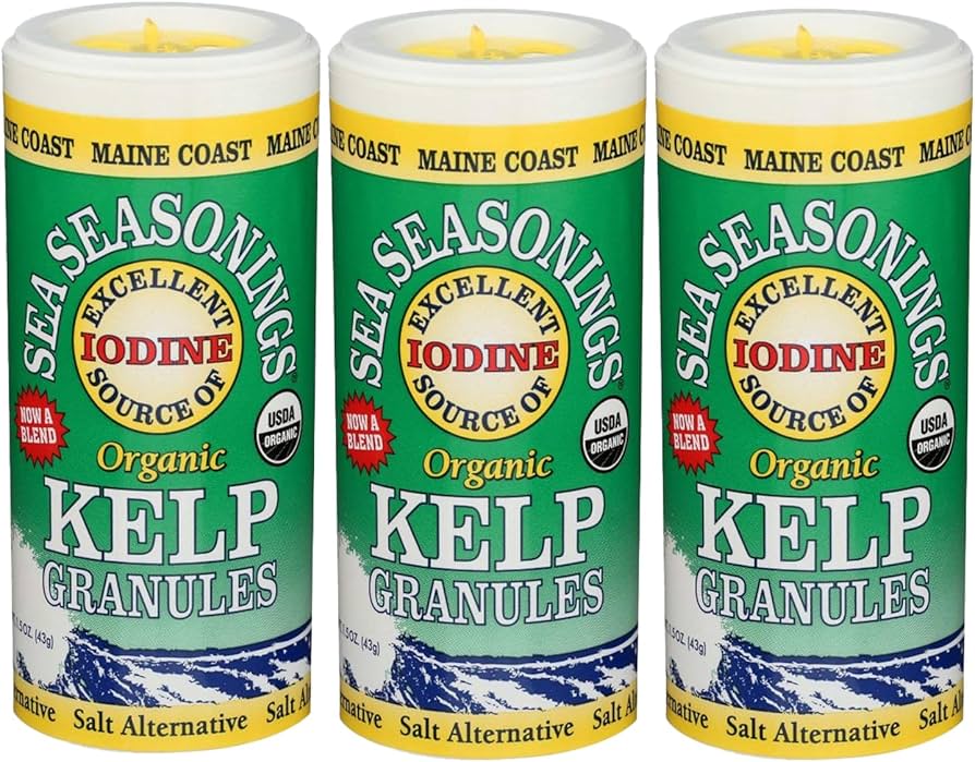 Maine Coast Sea Vegetables Kelp Granules Blend | Organic Seaweed Snacks | Sustainably Harvested | Low Sodium Salt Alternative | Rich in Iodine & Minerals | Ideal for Soups, Salad | 1.5 oz (Pack of 1)