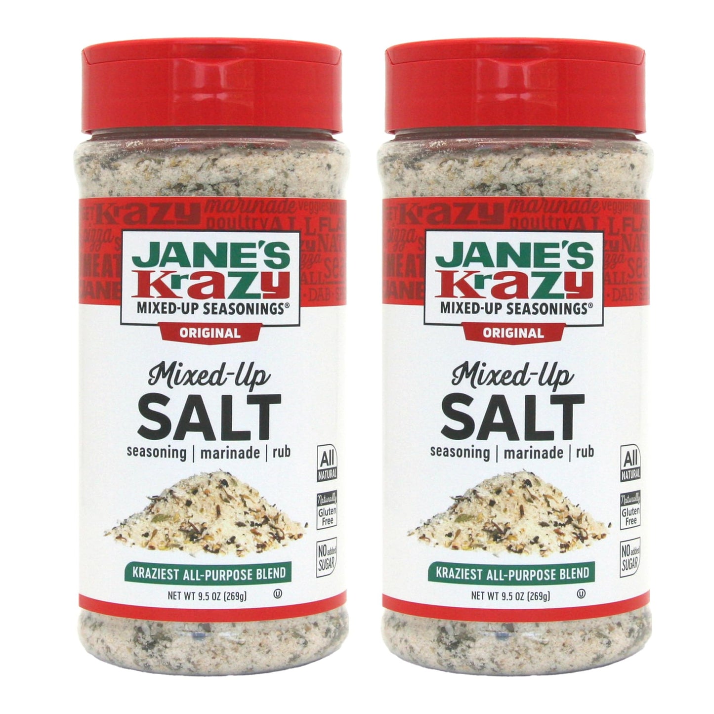2 Pack of 2, Jane's Krazy Mixed-Up Original Salt Blend, 9.5 Ounce