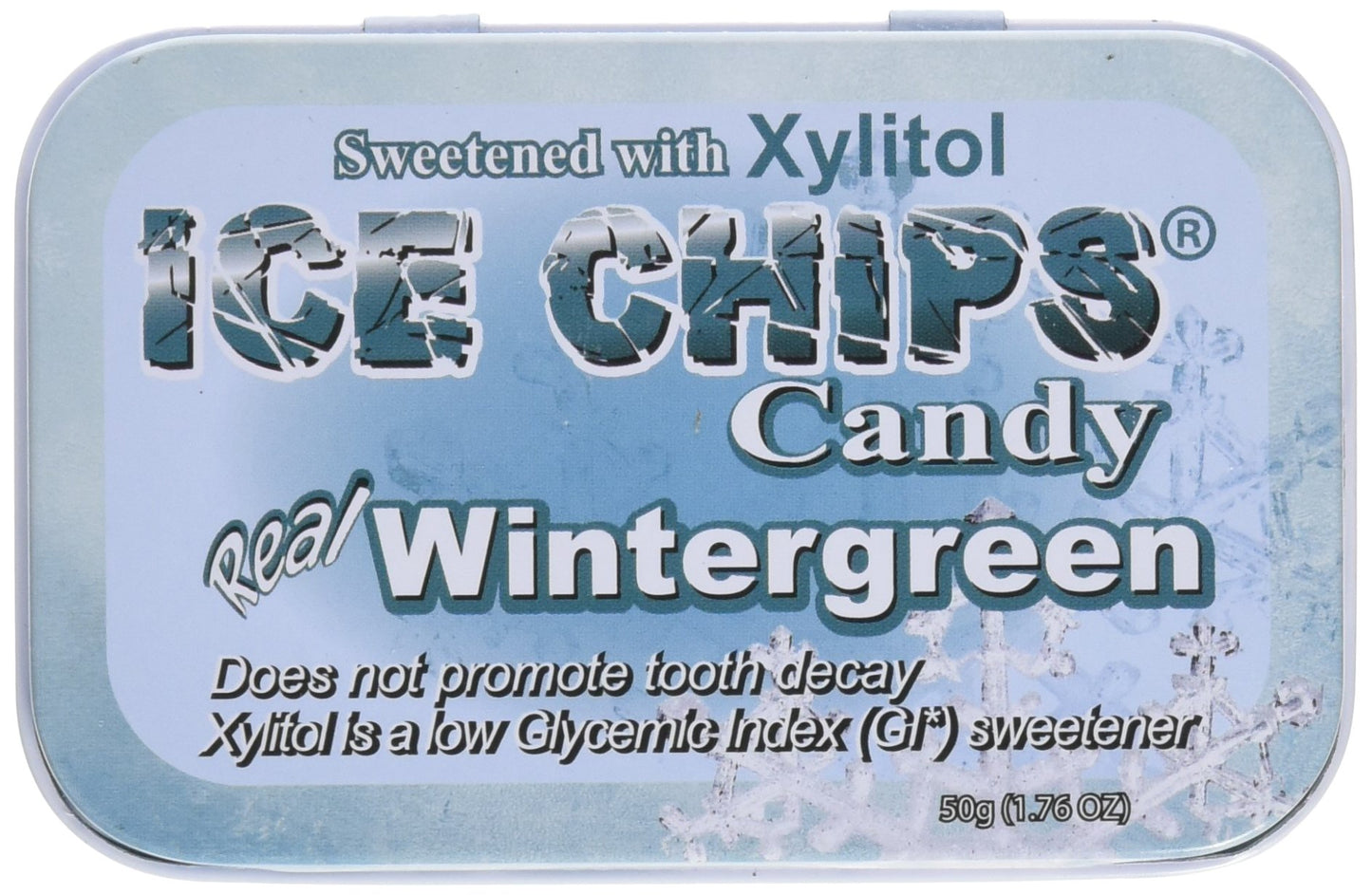 ICE CHIPS Candy Hand Crafted Tin, Wintergreen, 1.76 Ounce