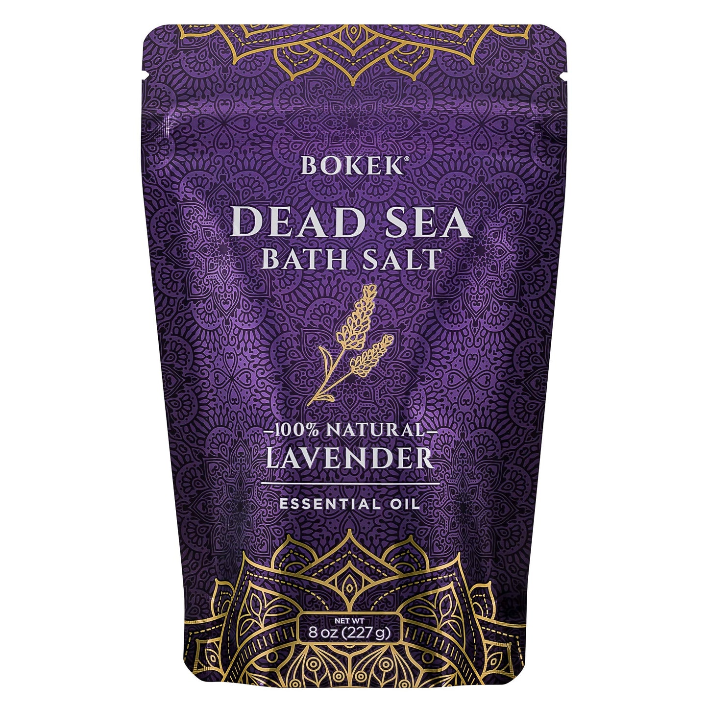 Bokek Bokek Organic Lavender Bath Salt, Dead Sea Salt Scented With Certified Organic Essential Oil, 20 Ounce Jar, White, Lavender, 20 ounces