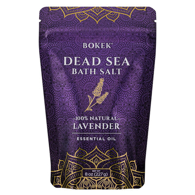 Bokek Bokek Organic Lavender Bath Salt, Dead Sea Salt Scented With Certified Organic Essential Oil, 20 Ounce Jar, White, Lavender, 20 ounces
