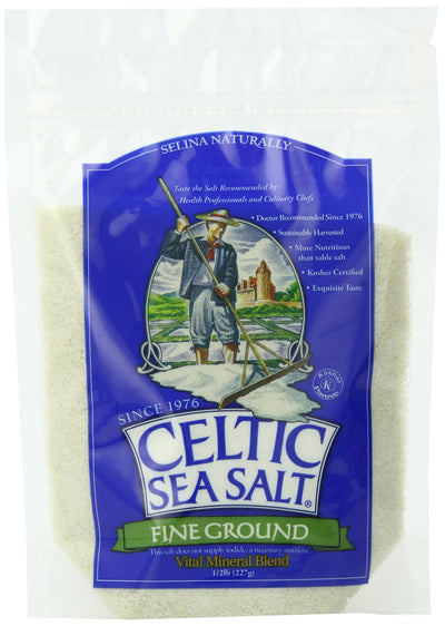 Celtic Sea Salt®, Fine Ground, 8 Ounce Resealable Bag, PACK OF 6