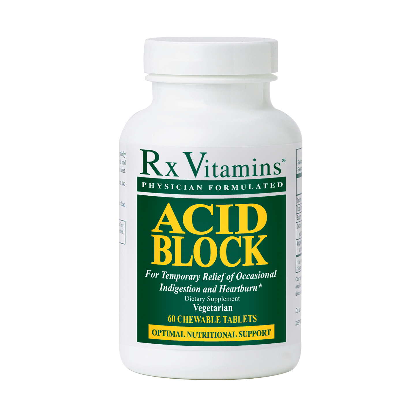 Rx Vitamins Acid Block 60 Chewable Tablets