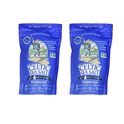 Light Grey Celtic Sea Salt Resealable Bags â Additive-Free, Delicious Sea Salt, Perfect for Cooking, Baking and More - Gluten-Free, Non-GMO Verified, Kosher and Paleo-Friendly, 16 Ounce (Pack of 2)