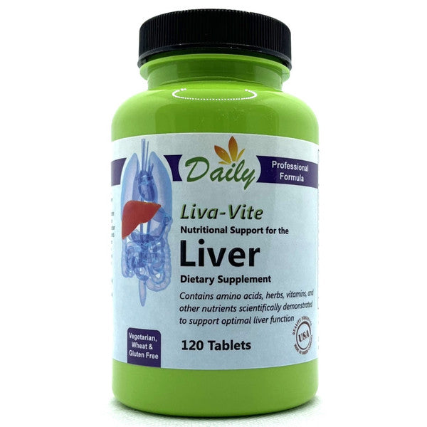Daily Manufacturing Liva-Vite (L-Methionine, Choline, Inositol, Taurine, Dandelion Root Extract, Milk Thistle Extract, Black Radish Root, Beet Root, Uva Ursi & Goldenseal Root)