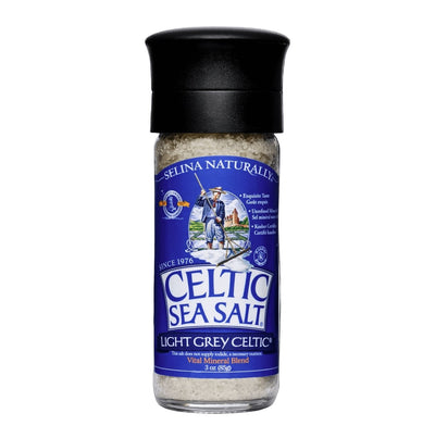 Selina Naturally Celtic Sea Salt Light Grey Course with Built in Grinder - 3 oz
