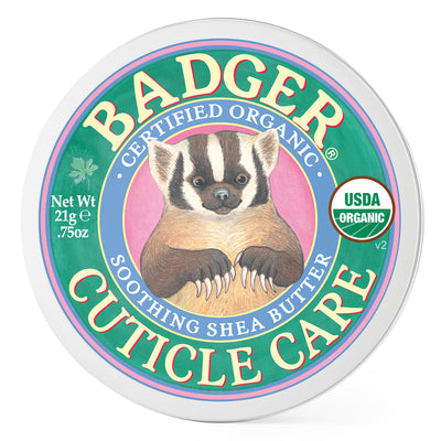 Badger Organic Cuticle Care Balm - Natural Nail Care Cream with Shea Butter, Vitamin-Rich Seabuckthorn Extract Helps Strengthen, Soothe & Restore Dry & Splitting Cuticles Light Citrus Scent - .75oz