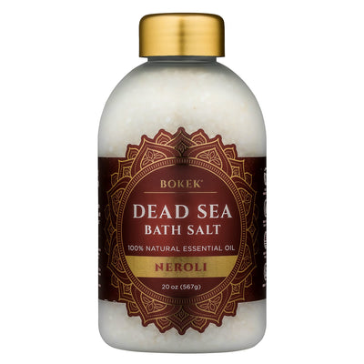 Bokek Bokek Organic Neroli Bath Salt, Dead Sea Salt Scented With Certified Organic Essential Oil, 20 Ounce Jar, White, Neroli, 20 ounces