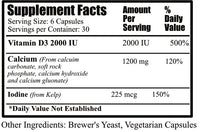 Daily Manufacturing AlkaMin (Calcium, Vitamin D3, & Iodine (from Kelp)) Supplement Facts