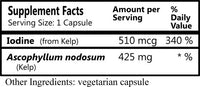Daily Manufacturing Algazim (Iodine & Ascophyllum Nodosum from Norwegian Kelp) Supplement Facts