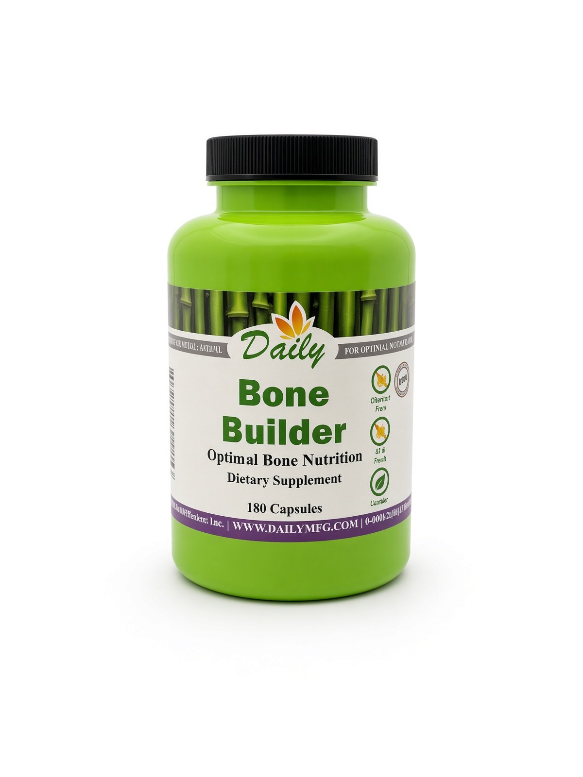 Daily Manufacturing Bone Builder (Vitamin's C, D3, K2, Calcium, Magnesium, Strontium, Boron, Silicon & Betaine Hydrochloride) 180 Tablets