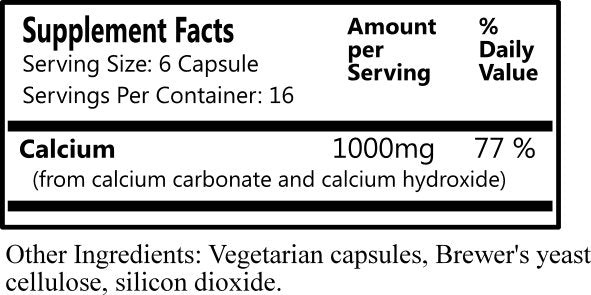 Daily Manufacturing Cal-II (Calcium Carbonate & Hydroxide) Supplement Facts