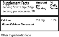 Daily Manufacturing Calcium Gluconate Supplement Facts
