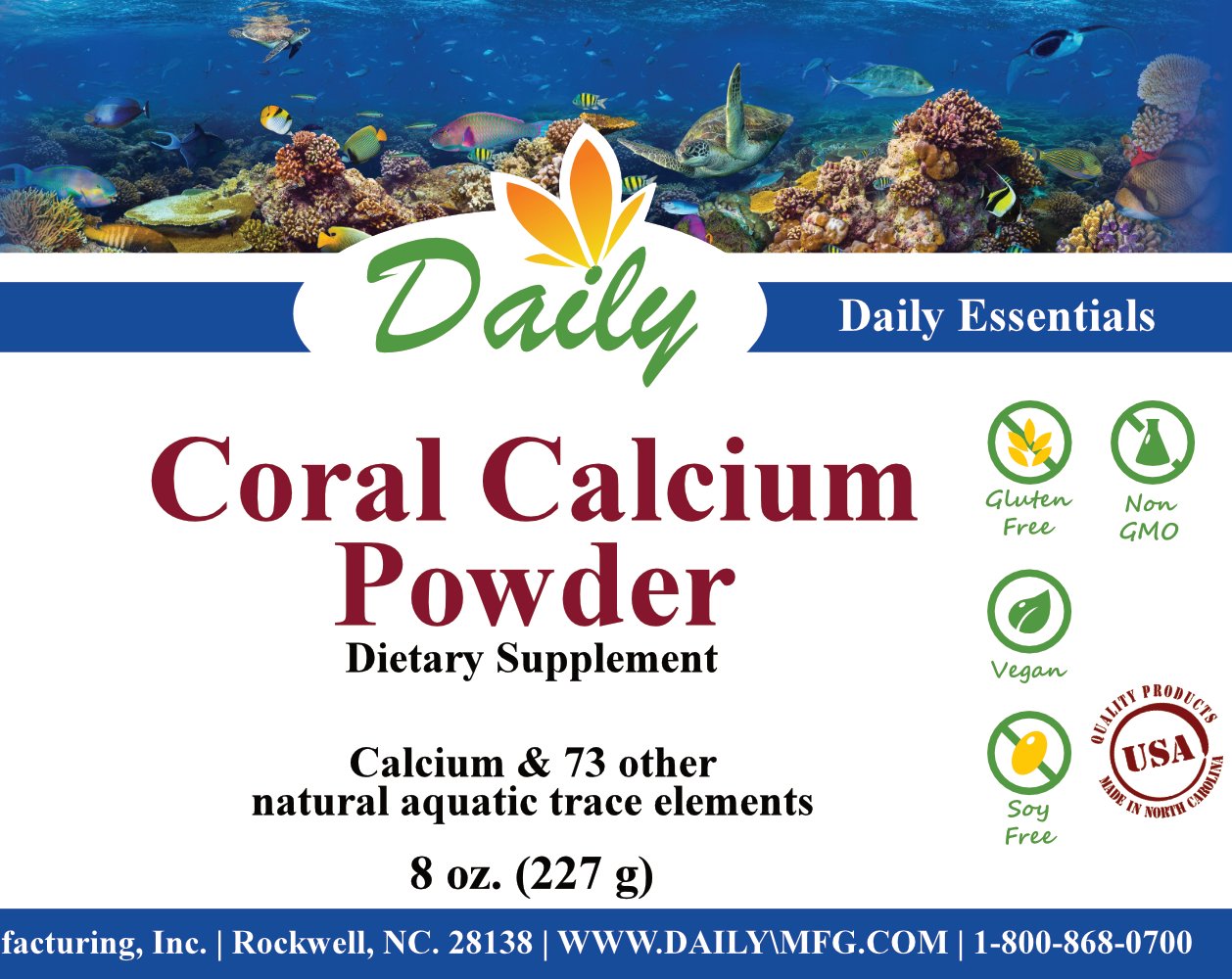 Daily Manufacturing Coral Calcium (Non-GMO Coral Calcium) 90 Vegetarian Capsules Supplement Facts