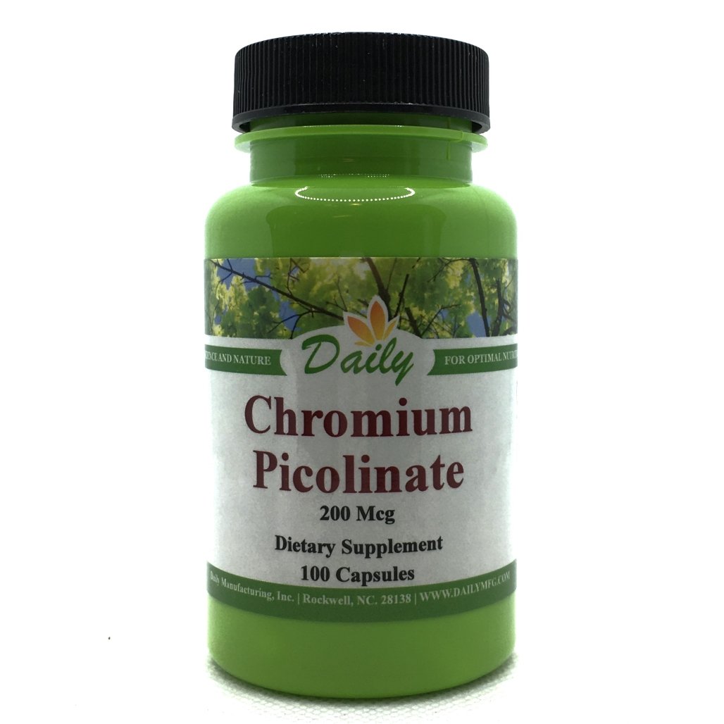 Daily Manufacturing Chromium Picolinate (Certified Kosher) 100 Vegetarian Capsules