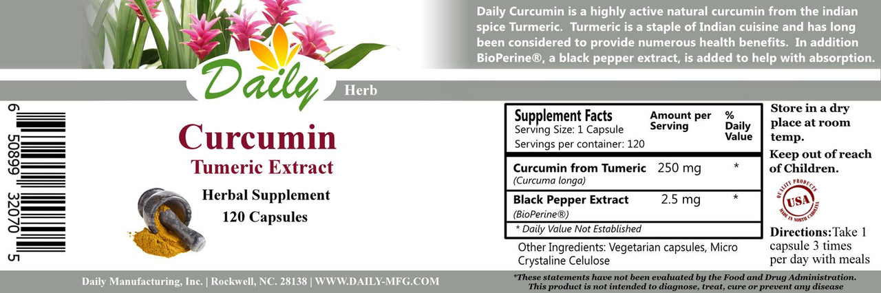 Daily Manufacturing Curcumin (Turmeric & Black Pepper Exract)