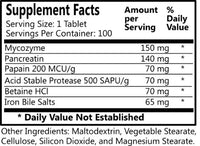 Daily Manufacturing Digestine (Digestive Enzymes Mycozyme, Pancreatin, Papain, Acid Stable Protease, Betaine HCl, Iron Bile Salts) bottle