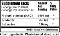 Daily Manufacturing Glutathio-Lean (N-Acetyl Cysteine (NAC), L-Glycine & L-Leucine) Supplement Facts