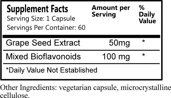 Daily Manufacturing Grape Seed Extract Supplement Facts