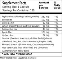 Daily Manufacturing Miracle 7 Colon Cleanser (Wheat Grass, Acidophilus, Apple Fiber, Gentian, Goldenseal Root, Buckthorn, Rhubarb, Cascara Sagrada, Whole Leaf Aloe Vera & Cinnamon) 120 Capsules Supplement Facts