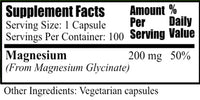 Daily Manufacturing Magnesium Glycinate Supplement Facts