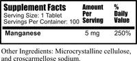 Daily Manufacturing Manganese Chelate (5 mg) 100 Tablets bottle