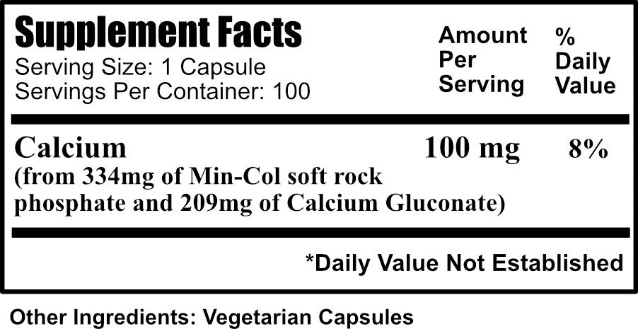 Daily Manufacturing Min-Col® Forte (Soft Rock Phosphate & Calcium Gluconate) Supplement Facts