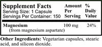 Daily Manufacturing Magnesium (100 mg from Magnesium Aspartate) 150 Vegetarian Capsules bottle