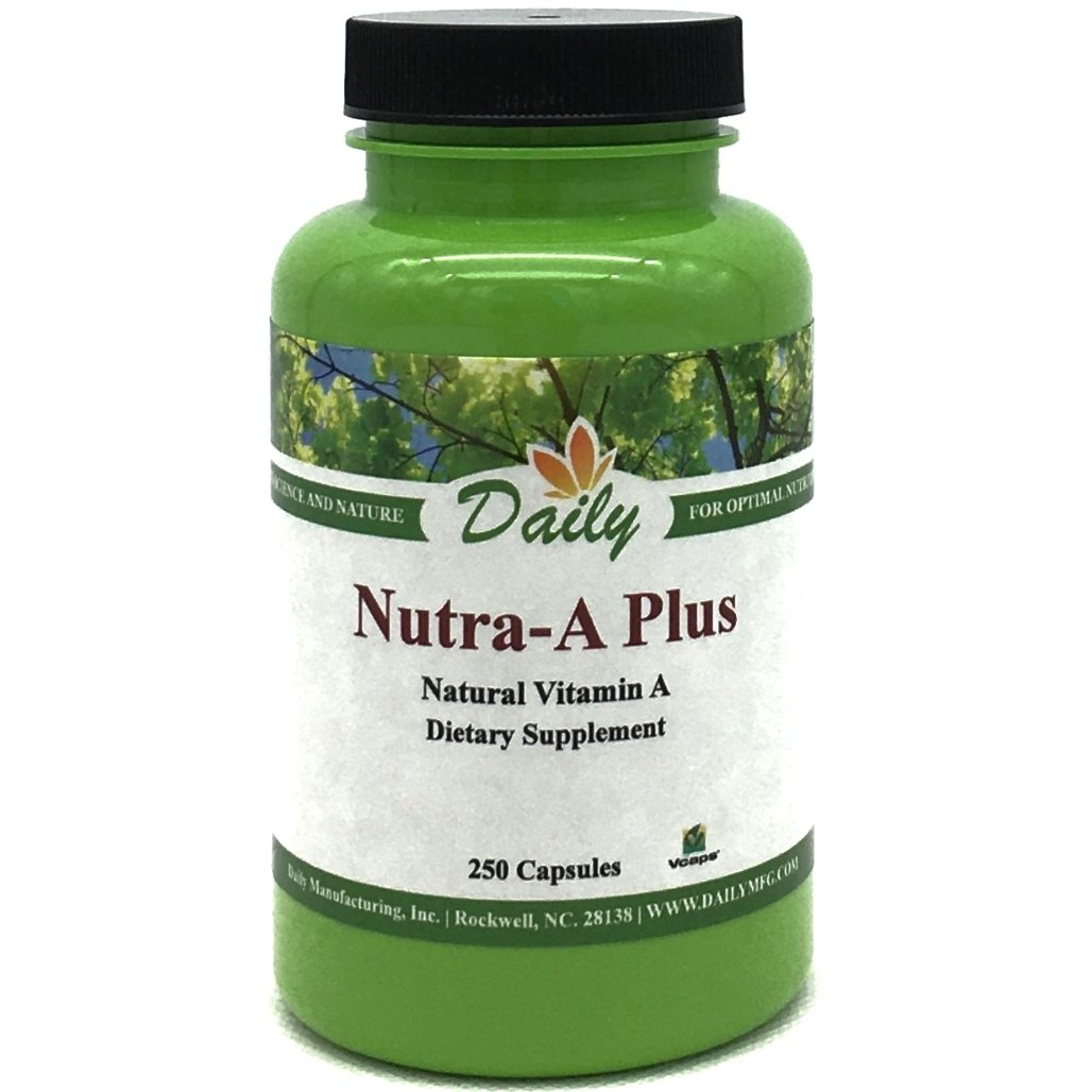Daily Manufacturing Nutra-A Plus (Vegetarian Vitamin A-Palmitate & Beta-Carotene) 250 Vegetarian Capsules