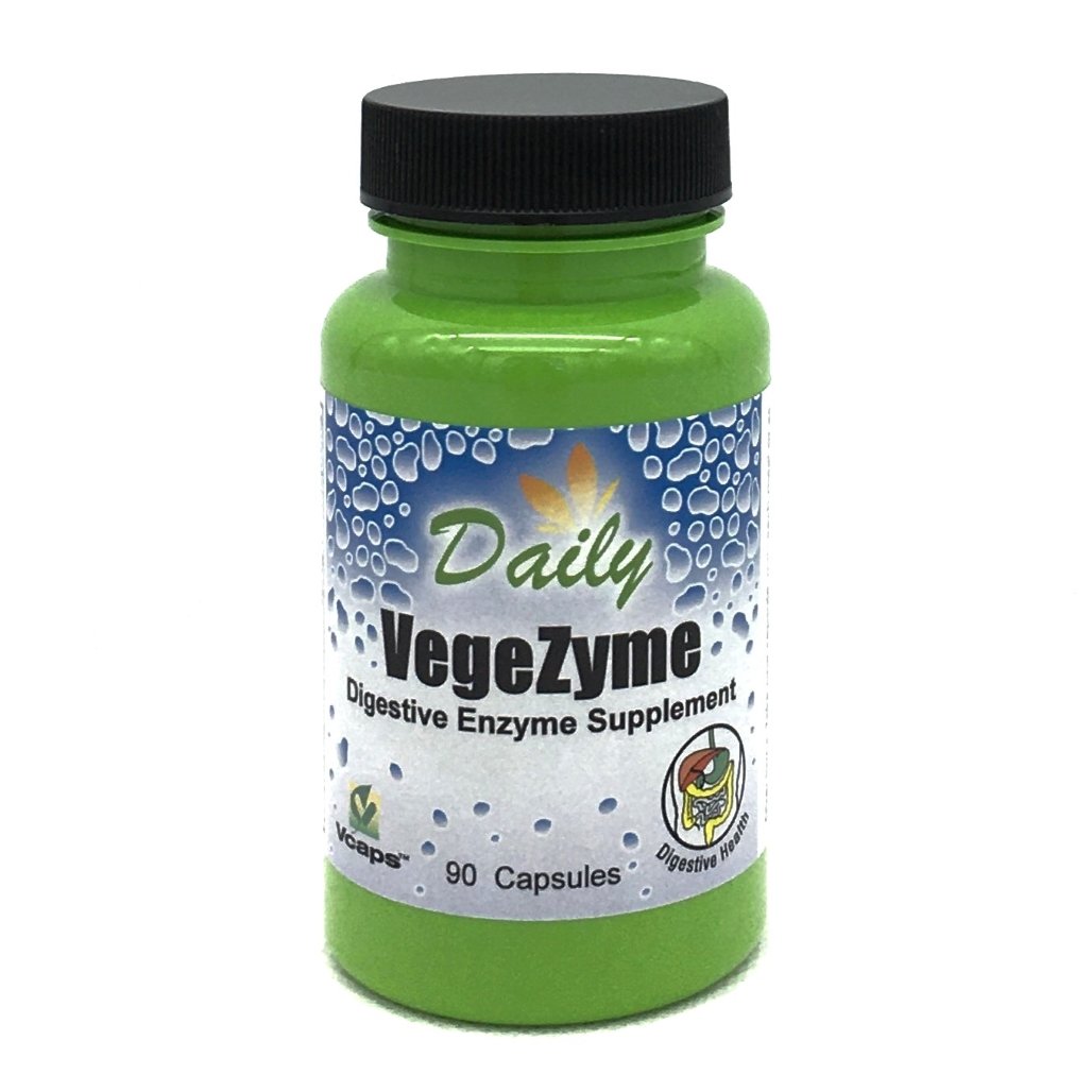 Daily Manufacturing VegeZyme Vegetarian Digestive Enzymes (Amylase, Lactase, Protease, Lipase, Cellulase, Bromelain & Papaya)