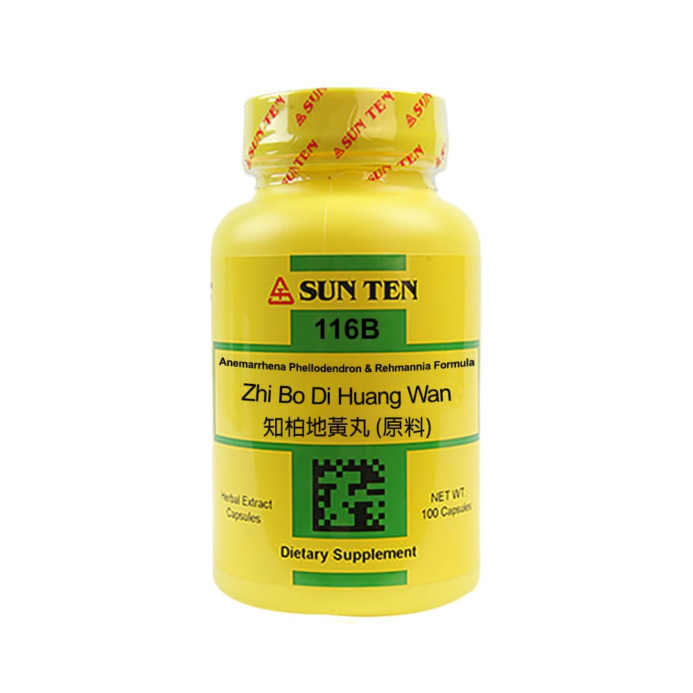 Sun Ten Zhi Bo Di Huang Wan Anemarrhena, Phellodendron & Rehmannia Formula 116B Capsules