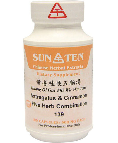 Sun Ten Huang Qi Gui Zhi Wu Wu Tang Astragalus & Cinnamon Five Herb 139B Capsules
