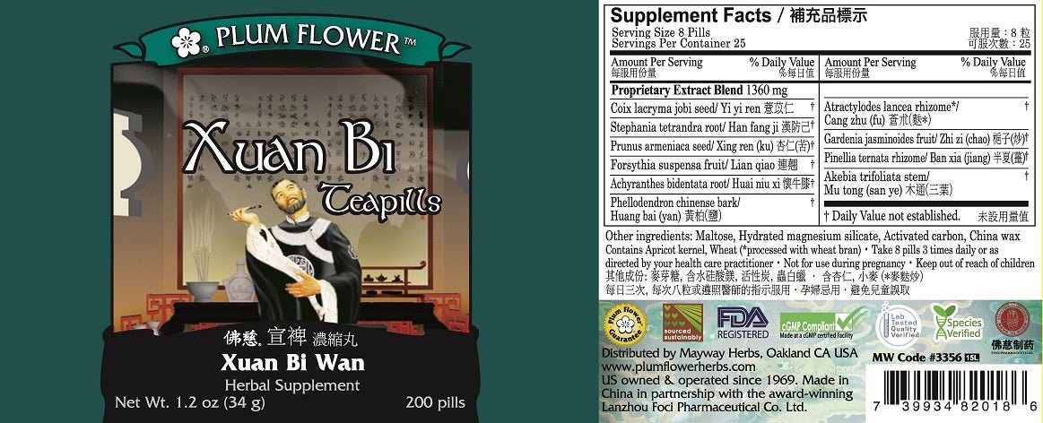 Xuan Bi Teapills (Xuan Bi Wan) bottle