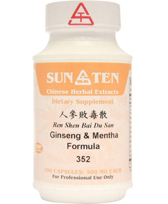 Sun Ten Ren Shen Bai Du San Ginseng & Mentha Formula 352B Capsules