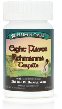 Eight Flavor Rehmannia (Zhi Bai Di Huang Wan), 200 ct, Plum Flower